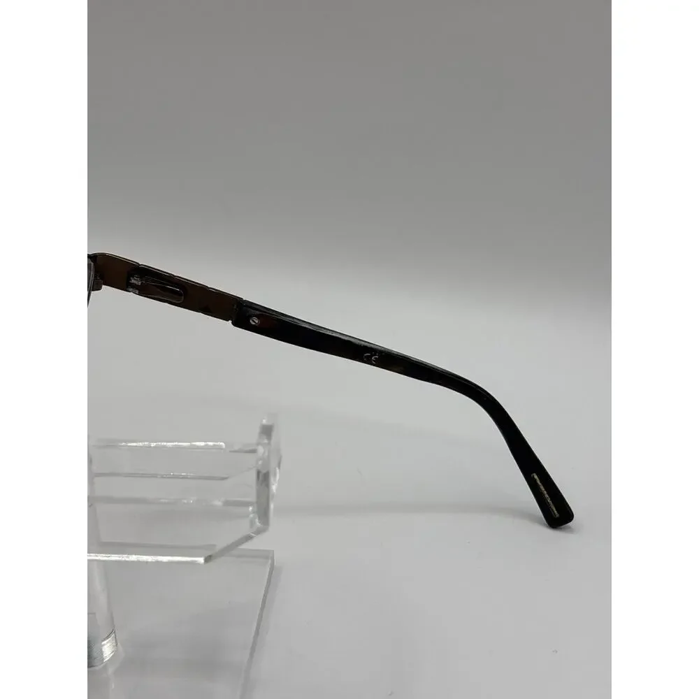 Hugo Boss Semi Rimless Eyeglasses Frames Brown Tortoise Rectangular Optical